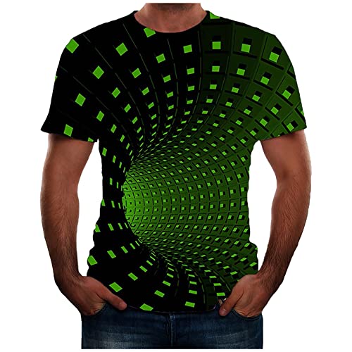 TIMELYE Herren 3D Druck T-Shirt, Unisex Sommer Mode Beiläufige Grafik Rundhals Kurzarm Shirt Wabe Persönlichkeit gedruckt Kurzarm Tops Lustig Kurzen Ärmeln Oberteil Weich Bequem Top Bluse Streetwear von TIMELYE