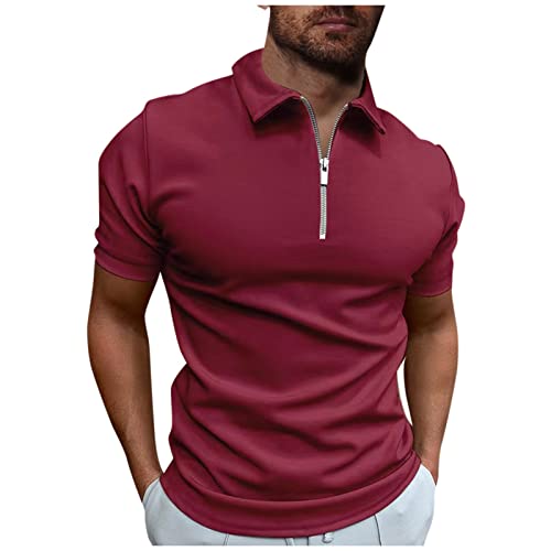 Poloshirt Herren Kurzarm Einfarbig Basic Golf T-Shirt Polohemd Sommer Slim Fit Kurzarm T Shirt Sommer Slim Fit Golf Sports Shirts Tshirt Sport Outdoor Poloshirt mit Reißverschluss T-Shirt Sommer Poloshirt Herren Kurzarm Einfarbig Basic Golf T-Shirt Polohemd Sommer Slim Fit Kurzarm T Shirt Sommer Slim Fit Golf Sports Shirts Tshirt Sport Outdoor Poloshirt mit Reißverschluss T-Shirt Sommer von TIMELYE