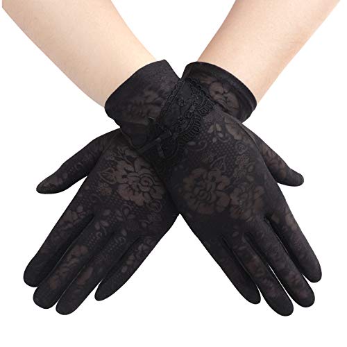 Damen Sommer Kurze Spitzenhandschuhe Bow Knot Sonnenschutz Handschuhe Hübsch Anmut Retro Damenhaft Fahrradhandschuhe Dünne Atmungsaktive Eisseidenhandschuhe für Hochzeit Opera Tanzparty Konzert Damen Sommer Kurze Spitzenhandschuhe Bow Knot Sonnenschutz Handschuhe Hübsch Anmut Retro Damenhaft Fahrradhandschuhe Dünne Atmungsaktive Eisseidenhandschuhe für Hochzeit Opera Tanzparty Konzert von TINAYAUE