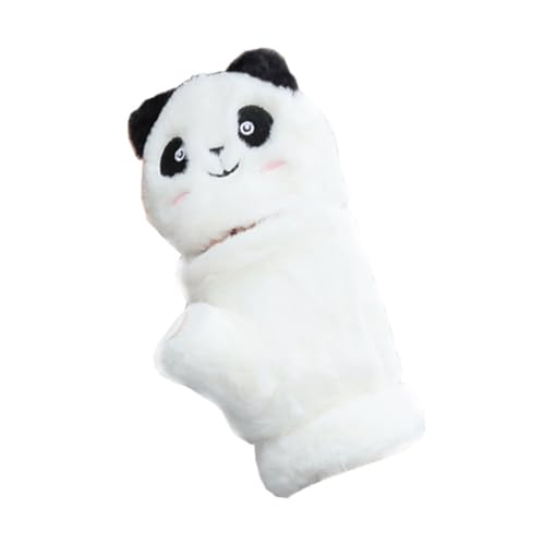 TINEASUR 1 Paar Panda-Handschuhe Kalte Handschuhe Warme Handschuhe Schöne Handschuhe Süße Winterhandschuhe Gestrickte Vollfingerhandschuhe Strickhandschuhe Für Damen Halber Finger Weiß Samt von TINEASUR