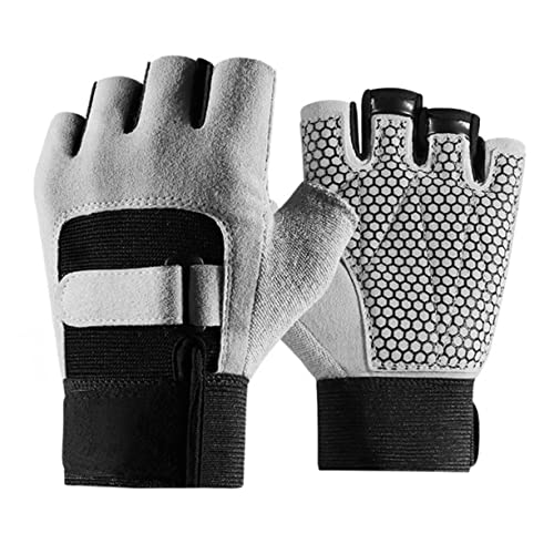 TINEASUR 1 Paar Radfahren Halbfinger-Handschuhe Guantes para Gym Hombre Winddichte Handschuhe Fahrradhandschuhe Damen Halbes Fingerfahrrad Stoßfeste Mountainbike-Handschuhe Grey Samt von TINEASUR