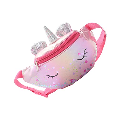 TINEASUR 1 STK Einhorn-gürteltasche Reise-Crossbody Einhorn-umhängetasche Gürteltasche Für Kinder Party-gürteltasche Für Mädchen Mode-gürteltasche Für Mädchen Reise-hüfttasche Rosy Pu-Leder von TINEASUR