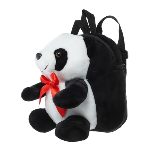 TINEASUR 1 STK Kinderrucksack Cute Backpack Schulranzen Rucksack Einkaufen Lovely Backpack kindergartenrucksäcke Tasche Camping bequemer Rucksack Panda-Rucksack Plüsch Black von TINEASUR