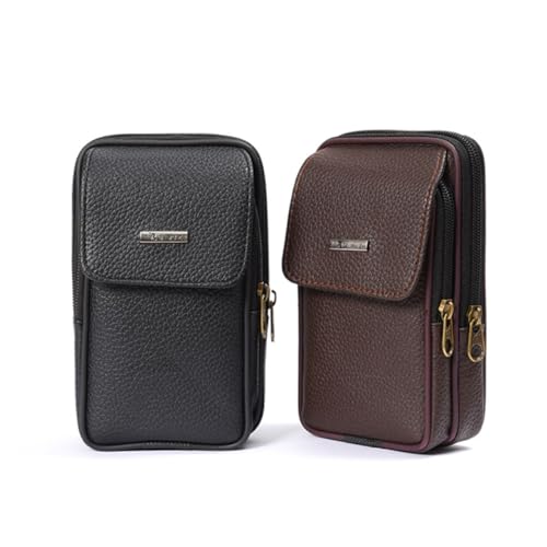 TINEASUR 1Stk Handy Tasche Outdoor Tasche handytasch Wallet Brieftasche mit umlaufendem Reißverschluss Geldbörse mit Reißverschluss Herrenbrieftasche Bauchtasche sportliche Hüfttasche Brown von TINEASUR