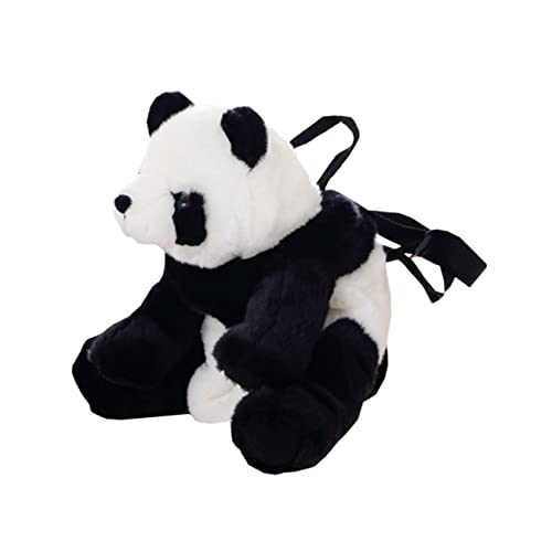 TINEASUR 1Stk Kindertasche Plüsch Panda Rucksack Panda Rucksack Lustiger Panda Rucksack Kuscheltier Rucksack gewichteter Plüsch ausgestopft Plüschtiertasche Panda-Rucksack Black von TINEASUR