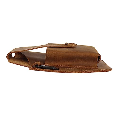 TINEASUR 1stk Gürteltasche Vintage Hüfttasche Schlüssel Aufbewahrungstasche Hüfttasche Im Retro-Stil Tragbare Hüfttasche Handy-geldbörse Multifunktions-hüfttasche Brown Rindsleder von TINEASUR