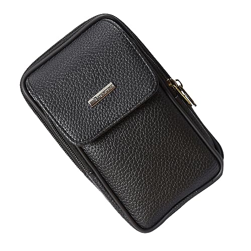 TINEASUR 1stk Handy Tasche Bauchtasche Gürteltaschen Für Herren Geldbörse Handytaschen Gürteltasche Für Männer Sportliche Hüfttasche Brieftasche Mit Umlaufendem Reißverschluss Black von TINEASUR