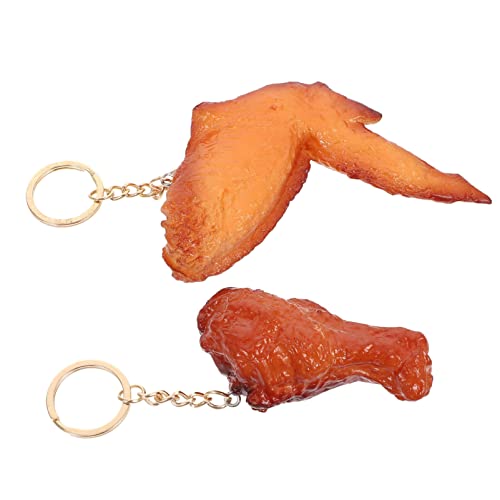 TINEASUR 2st Chicken Wing Schlüsselanhänger Essen Nudeln Kinderspielzeug Hühnerflügel-stütze Charme Küken Vorgeben Karikatur Chicken Wings Schlüsselanhänger Hühnerflügel-anhänger PVC von TINEASUR