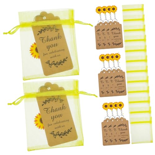 TINEASUR 30 Sets Sonnenblumen Schlüsselanhänger Dankesanhänger Sonnenblumen Sonnenblumendekorationen Dankesanhänger Kraftanhänger Sonnenblumen Schlüsselanhänger Und Taschen von TINEASUR