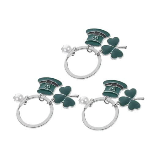 TINEASUR 3st Kleeblatt-schlüsselanhänger Partytütenfüller Handtaschen-anhänger-Charms Shamrock Schlüsselanhänger Karnevalspreise Hängende Schlüsselanhänger Zinklegierung Green von TINEASUR