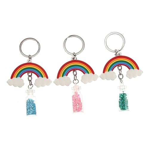 TINEASUR 3st Regenbogen-schlüsselanhänger Schlüsselzubehör Geldbörse Neuheit Schlüsselanhänger Taschenanhänger Autotasche Flasche Schlüsselanhänger Schlüsselcliphaken Zinklegierung Colorful von TINEASUR