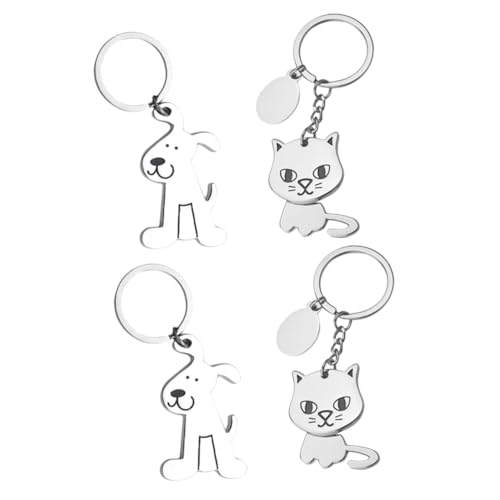 TINEASUR 4 Stück Schlüsselanhänger Schlüsseldekoration Taschenanhänger Schlüsselhalter photostickomni kollegen Silberfarbe schlüsselkette Keychain Tasche hängende Dekoration Metall Silver von TINEASUR