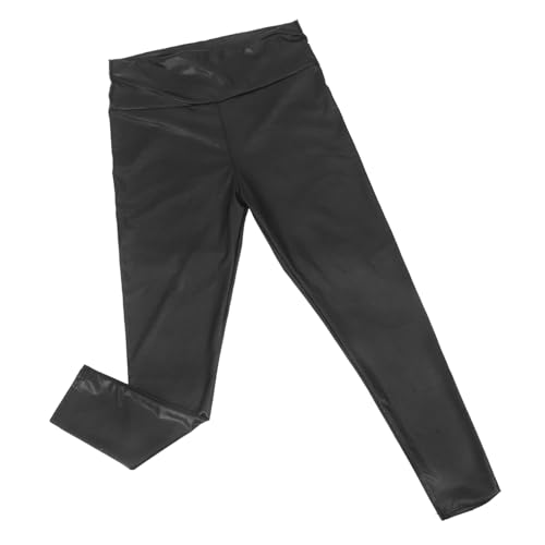 TINEASUR Elastische Hosen Fitness-Leggings Hosen Trainieren Schwarze Leggings Für Damen Jogginghose Elastische Damenstrumpfhose Lederhosen Für Damen Dehnbare Yogahose Sporthose Pu Black von TINEASUR