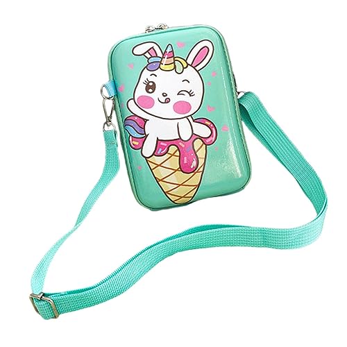 TINEASUR Geldbörse Kindertasche Tasche Für Kleine Mädchen Cartoon-Einhorn-Tasche Cartoon Einzelne Umhängetasche Cartoon-münzbeutel Umhängetasche Für Kinder Schöne Tasche PVC Green von TINEASUR