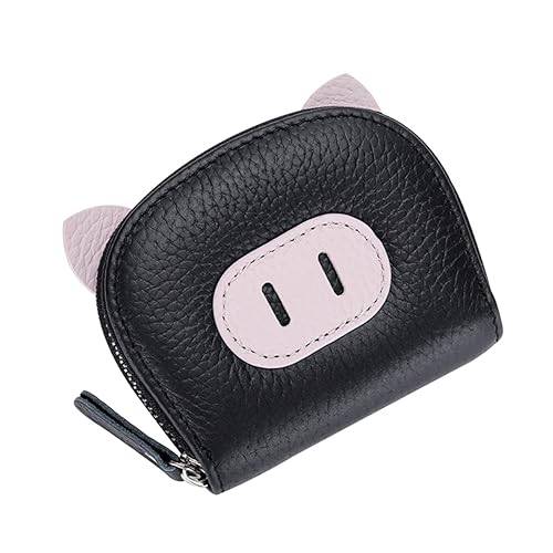 TINEASUR Geldbörse Mini-Geldbeutel Kartenetui Mit Reißverschlussdesign Carteras De Mujer Kartenhalter Kleinkreditinhaber Kartentasche Outdoor-Halter Kreditkarteninhaber Banktasche Black Pu von TINEASUR