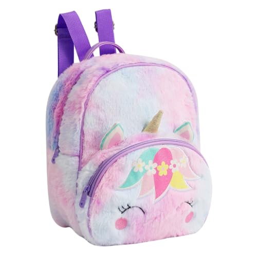 TINEASUR Plüsch Rucksack schultüte büchertasche School Bag travel Pack kindertasche Cartoon-Rucksack Einhorn-Rucksack süßer Rucksack für kleine Mädchen Einhornrucksack für Mädchen Violett von TINEASUR