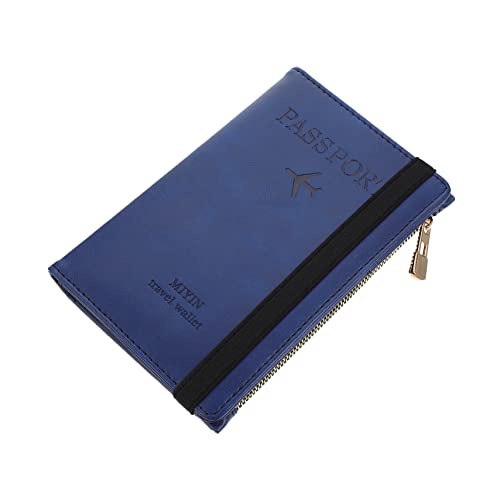 TINEASUR RFID-passinhaber Karten Halter Card Holder Ausweistasche kartenhalter Geschenkidee PU-Passhülle Brieftasche für Kreditkarteninhaber Kartenorganisator Karten Decken Gummi Navy von TINEASUR