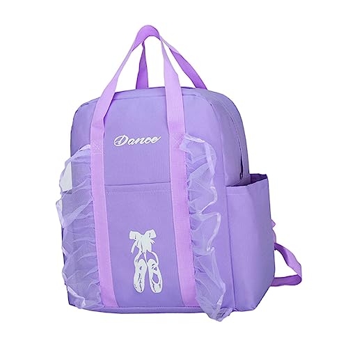 TINEASUR Tanz Rucksack Schultasche für Mädchen Reisetasche für Mädchen Rucksäcke für Kinder Teenager-Mädchen School Bag schul Tasche Tanzrucksack Balletttanztasche Oxford-Stoff Violett von TINEASUR