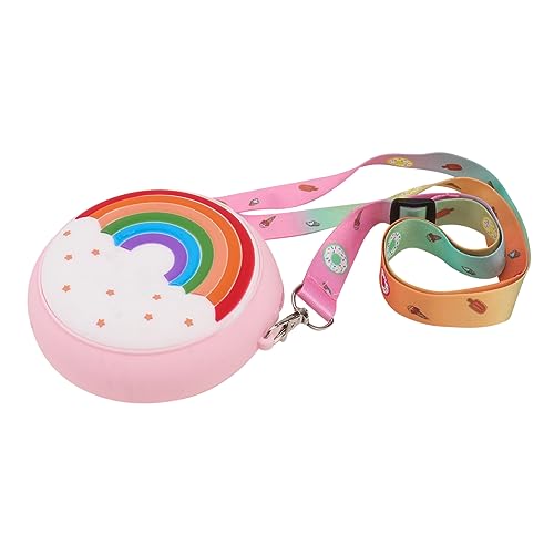 TINEASUR Umhängetasche Kinder Handtasche Kinderhandtasche Kinderwagen Tasche Süße Geldbörse mit Regenbogenmünzen Mädchen Geldbörsen geldbörse Tasche Handtasche Kinder Kieselgel Rosa von TINEASUR