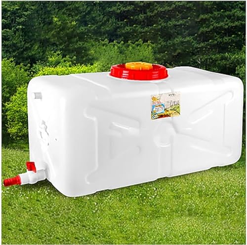 TINGMIAN Auto-Wasserspeicher-Eimer Tragbare Wassertank-Aufbewahrung mit Griff for Outdoor-Camping-Reisen,Großer Wassertank, Kunststoff-Wasserspeicherbehälter (Color : White, Size : 100L) von TINGMIAN