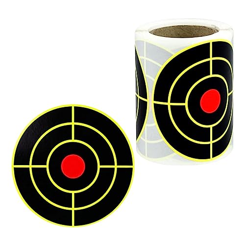 Splatter-Zielaufkleber, 7,6 cm, reaktive Ziele – Selbstklebende Splatter-Ziele mit fluoreszierendem gelben Schlag – runde reaktive Ziele für Pistolen, Gewehre, Luftgewehre, Airsoft-Schießen im Innen von TISSAC