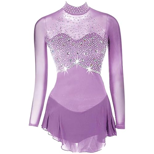 TJDWPRRD Eiskunstlauf Kleid Langarm Ballett Tanzen Leistung Kleidung Eisrolle Schlittschuh Wettbewerb Rock Im Freien Rhythmische Gymnastik Tanz -Outfit,E,4_6Years von TJDWPRRD