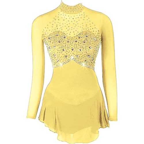 TJDWPRRD Eiskunstlauf Kleid Langarm Ballett Tanzen Leistung Kleidung Eisrolle Schlittschuh Wettbewerb Rock Im Freien Rhythmische Gymnastik Tanz -Outfit,G,4_6Years von TJDWPRRD