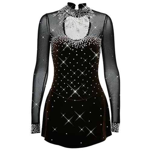 TJDWPRRD Mädchen Eiskunstlauf Rock Handgefertigt Eislauf Wettbewerb Kleid Dehnbar Gradient Rhythmisch Gymnastik Trikots Atmungsaktiv Ballett Skaten Kleidung,C,XL von TJDWPRRD