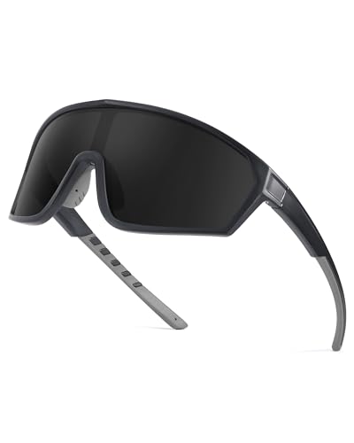 TJUTR Polarisierte Sports Sonnenbrille für Herren, mit übergroßem leichtem Rahmen und UV-Schutz Anzug für Radfahren, Baseball, Laufen, Wandern von TJUTR