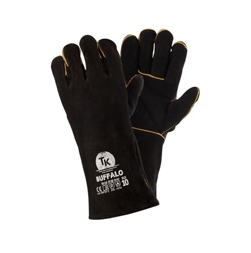 TK Gloves BUFFALO Schweißerhandschuh Montage-Handschuhe aus Leder/Größe 10, 1 Paar/Handschuhe Arbeitshandschuhe/Schweißschutzhandschuh mit Futter/Schwarzes Rindspaltleder/Lederhandschuhe TK Gloves BUFFALO Schweißerhandschuh Montage-Handschuhe aus Leder/Größe 10, 1 Paar/Handschuhe Arbeitshandschuhe/Schweißschutzhandschuh mit Futter/Schwarzes Rindspaltleder/Lederhandschuhe von TK Gloves