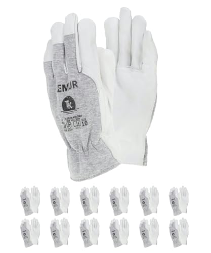 TK Gloves Lemur Arbeitshandschuhe Montage-Handschuhe aus Leder/Größe 11, 12 Paar/aus enarbtem Ziegenleder Montagehandschuhe/Handschuhe von TK