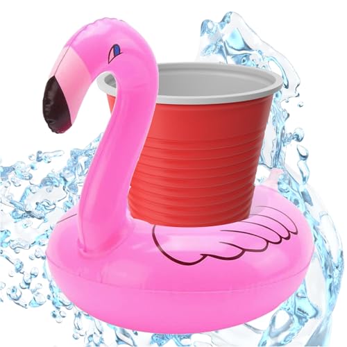 SwimAlot® 3X Getränkehalter Flamingo aufblasbar Luftmatratze Schwimmring Schwimmreif für Pool, Cocktailhalter, Bierhalter, Becher, Dosenhalter, Becherhalter Bier (Mengenauswahl) von TK Gruppe Timo Klingler