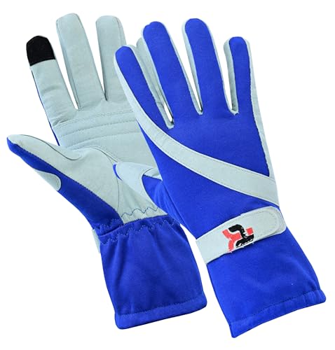 TK Karting Handschuhe Go-Kart Rennhandschuhe Rallye-Reithandschuhe Omara für besseren Grip mit Touchscreen (Blau, 4XS) von TK