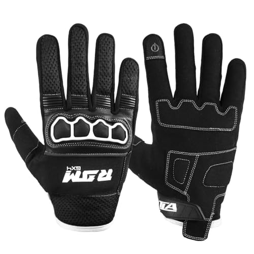 TLA RAM Motorradhandschuhe mit CE-geprüften Protektoren, Motorradhandschuhe Herren Damen, Touchscreen Motorroller-Handschuhe, Schwarz von TLA TROOPS LEGEND RACING APPAREL