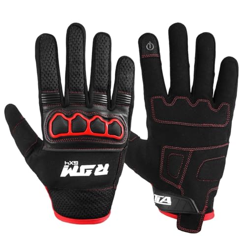 TLA RAM Motorradhandschuhe mit CE-geprüften Protektoren, Motorradhandschuhe Herren Damen, Touchscreen Motorroller-Handschuhe, Schwarz von TLA TROOPS LEGEND RACING APPAREL