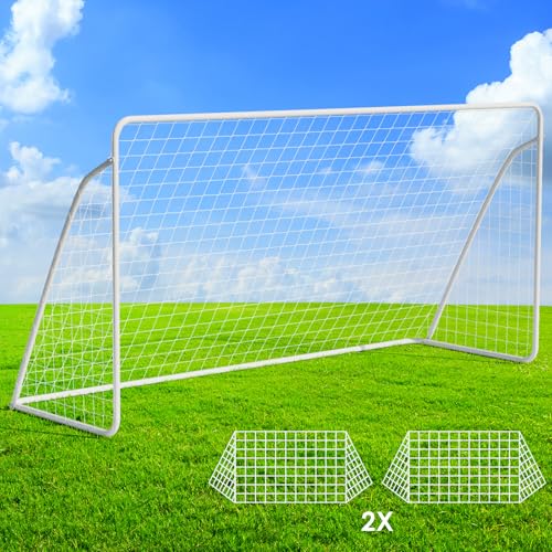 Fußballtor für Garten - 240/365 cm Outdoor Stabil Fussballtore für Kinder & Erwachsene - Tor mit Zwei abnehmbarem Netz für Deine Garten, Strände, Schulen Fußballtor für Garten - 240/365 cm Outdoor Stabil Fussballtore für Kinder & Erwachsene - Tor mit Zwei abnehmbarem Netz für Deine Garten, Strände, Schulen von TLSUNNY