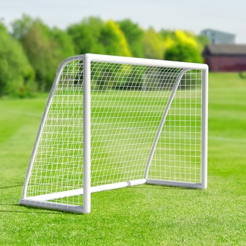Kinder-Fußballtor, 244 x 155 x 90 cm, Wetterfest, Verdickter PVC-Rahmen mit Schnappsystem, Einfache Montage, Fussballtore für den Garten oder Park, weiß Kinder-Fußballtor, 244 x 155 x 90 cm, Wetterfest, Verdickter PVC-Rahmen mit Schnappsystem, Einfache Montage, Fussballtore für den Garten oder Park, weiß von TLSUNNY