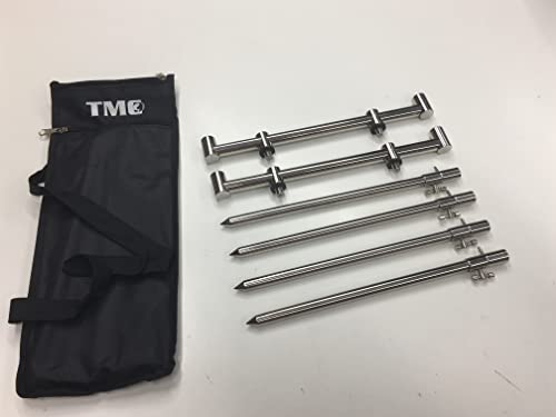 TMC 2 x 2 Stange Edelstahl Torpfosten & 4 Ext Banksticks mit Camlock 30-50cm Lieferung in Tragetasche von TMC