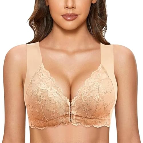 Dreamofup – Dream of Up BH mit Frontverschluss, Dreamofup BH, Dreamofup Nahtloser Stütz-BH mit voller Abdeckung und Frontverschluss, Komfort- und Schlaf-BH für alle Formen (Apricot,7XL) von TMFGLERI