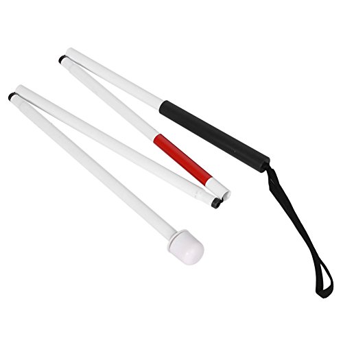 Blinde Gehstock, 127cm 4 Sections Aluminiumlegierungs Spazierstock Blindstock mit Rot Reflektierende Band Walking Stöcke für Sehbehinderte Blinde und ältere Menschen Wandern Trekking von TMISHION