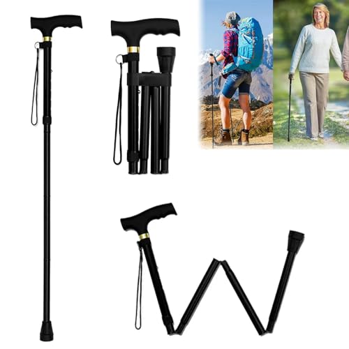 Gehstock,Spazierstock Herren Schwarz,Gehstock Klappbar,Einstellbarer Faltbarer Stock Leichter Tragbarer Aluminiumstock,Für Männer Frauen Senioren Tägliche Lebenshilfe,Schwarz Gehstock,Spazierstock Herren Schwarz,Gehstock Klappbar,Einstellbarer Faltbarer Stock Leichter Tragbarer Aluminiumstock,Für Männer Frauen Senioren Tägliche Lebenshilfe,Schwarz von TMRBBesty