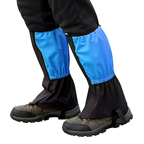 TNSLAND Outdoor Gamaschen, wasserdichte Gamaschen Einstellbare Atmungsaktive Beinschutz, Schneewandern Gaiter Gamaschen Wandern für Wandern, Klettern,Trekking, Schneewandern 1 Paar (Blau) von TNSLAND