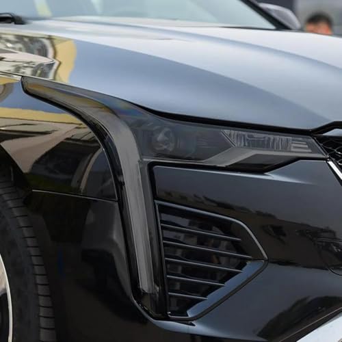 TNXPYXI 2X Autoscheinwerfer-Schutzfolie, Frontlicht, transparenter, geräucherter schwarzer Aufkleber, passend für Cadillac CT4 2020 Zubehör von TNXPYXI