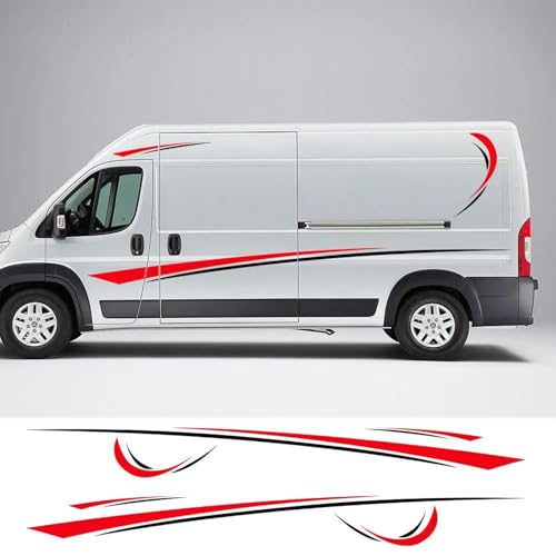 TNXPYXI 6 Teile/los Autoaufkleber Grafiken Sport Vinyl Streifen Camper Van Aufkleber, passend für Peugeot Citroen Jumper FIAT Ducato Zubehör von TNXPYXI