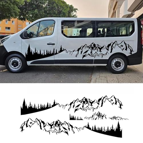 TNXPYXI Autoaufkleber, Seitentürgrafiken, Mountain-Stil, Vinyl-Dekor-Aufkleber, passend für Vauxhall Opel Vivaro Camper Van, Auto-Tuning-Zubehör von TNXPYXI