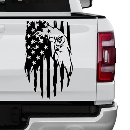 TNXPYXI Autoaufkleber mit amerikanischer Weißkopfseeadler-Flagge, LKW-Vinylabdeckung, Pickup-Kofferraum, Heckklappe, Dekor-Abziehbild, Auto-Tuning-Zubehör von TNXPYXI