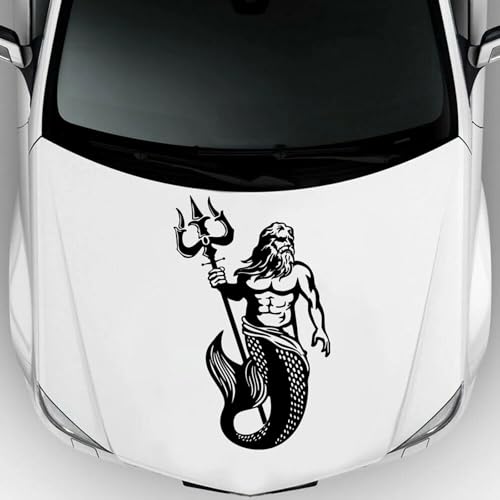 TNXPYXI Cartoon Poseidon Meerjungfrau Auto Motorhaube Aufkleber Aquaman Boot griechischer Gott Fantasy Strand Angeln LKW Auto Aufkleber Fenster von TNXPYXI