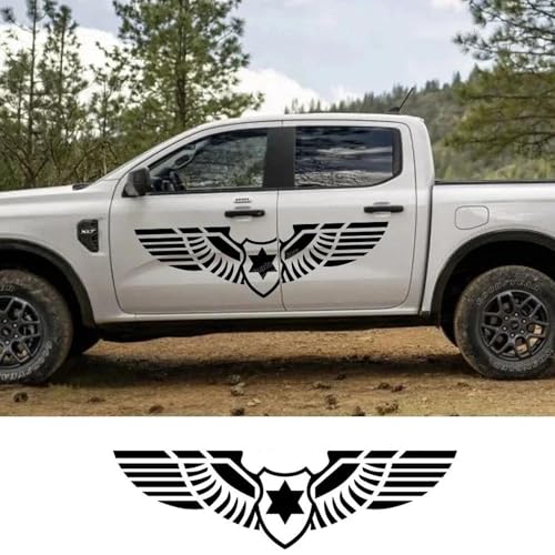 TNXPYXI Pickup Truck Aufkleber Flügelform Dekor Abziehbild Abdeckung, passend für Ford Ranger F 150 Nissan Navarra Toyota Hilux Dodge RAM Isuzu Dmax von TNXPYXI