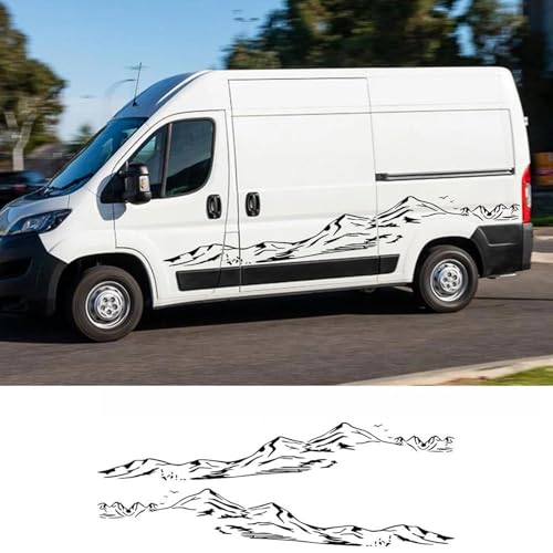 TNXPYXI Seitenaufkleber für Autotüren, Wohnmobil-Grafiken, Dekor-Abziehbilder, passend für FIAT Ducato, Peugeot, Citroen Jumper, Wohnmobil, Mountain Styling von TNXPYXI