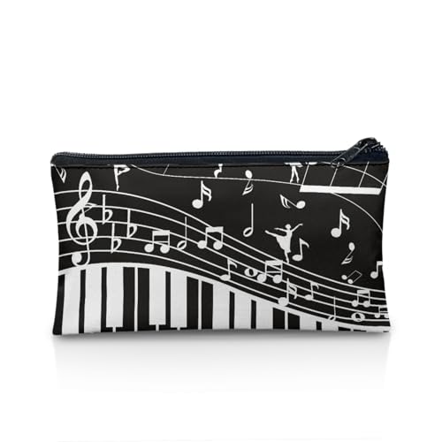TOADDMOS Kleines Federmäppchen, Schule, Bürobedarf, Schreibwaren, Make-up-Tasche, Aufbewahrungs-Organizer für Frauen und Mädchen, Klaviertastatur mit Musiknoten, Taschen-Organizer TOADDMOS Kleines Federmäppchen, Schule, Bürobedarf, Schreibwaren, Make-up-Tasche, Aufbewahrungs-Organizer für Frauen und Mädchen, Klaviertastatur mit Musiknoten, Taschen-Organizer von TOADDMOS